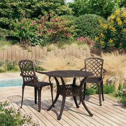 Ensemble de bistro 3 pcs Aluminium coul&eacute; Bronze