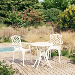 Ensemble de bistro 3 pcs Aluminium coul&eacute; Blanc