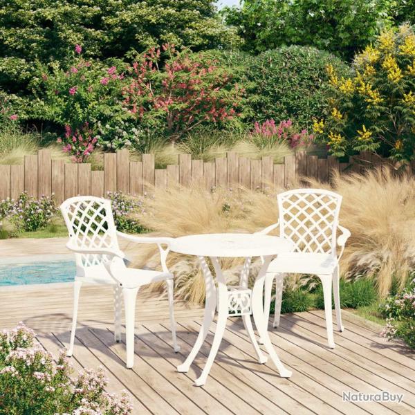 Ensemble de bistro 3 pcs Aluminium coul� Blanc