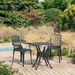 Ensemble de bistro 3 pcs Aluminium coul&eacute; Noir