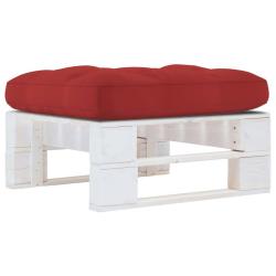 Pouf palette de jardin Bois de pin impr&eacute;gn&eacute; de blanc