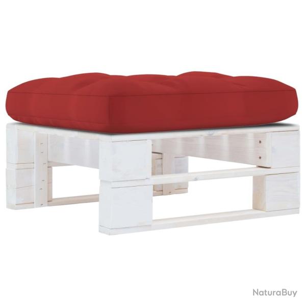 Pouf palette de jardin Bois de pin impr�gn� de blanc