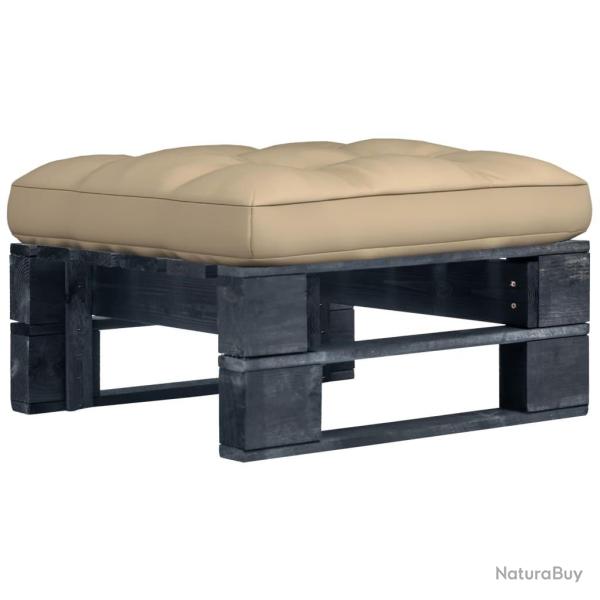 Pouf palette de jardin noir bois de pin impr�gn�