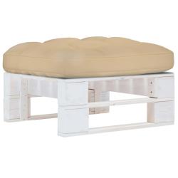 Pouf palette de jardin Bois de pin impr&eacute;gn&eacute; de blanc