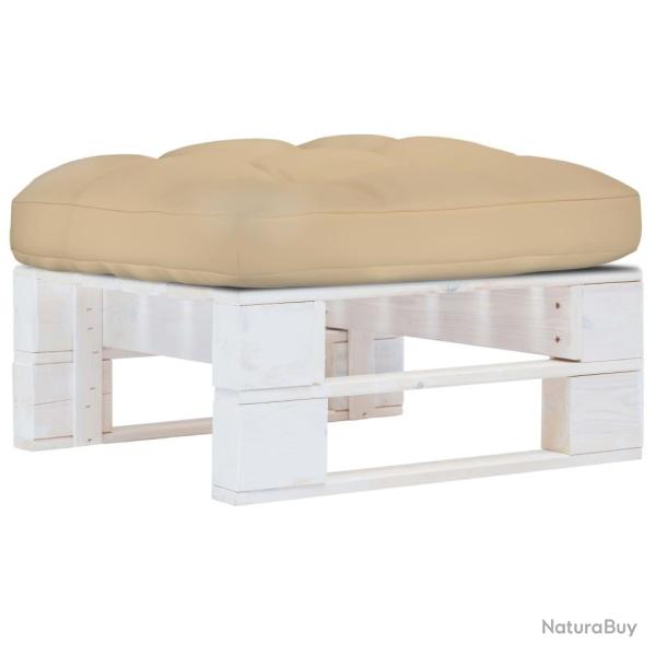 Pouf palette de jardin Bois de pin impr�gn� de blanc