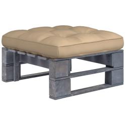Pouf palette de jardin Bois de pin impr&eacute;gn&eacute; de gris