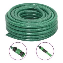 Tuyau d'arrosage avec jeu de raccords vert 0,75" 20 m PVC