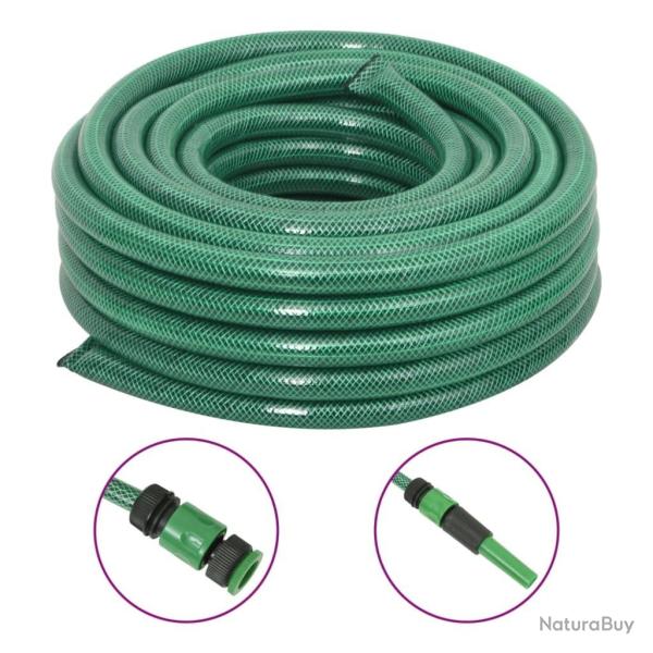 Tuyau d'arrosage avec jeu de raccords vert 0,75" 20 m PVC