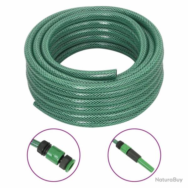Tuyau d'arrosage avec jeu de raccords vert 0,5" 30 m PVC