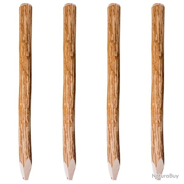 Poteaux pointus de cl�ture 4 pcs Bois de noisetier 120 cm