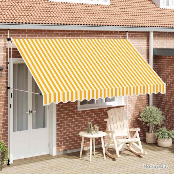 Auvent r�tractable manuel 350 cm Rayures oranges et blanches