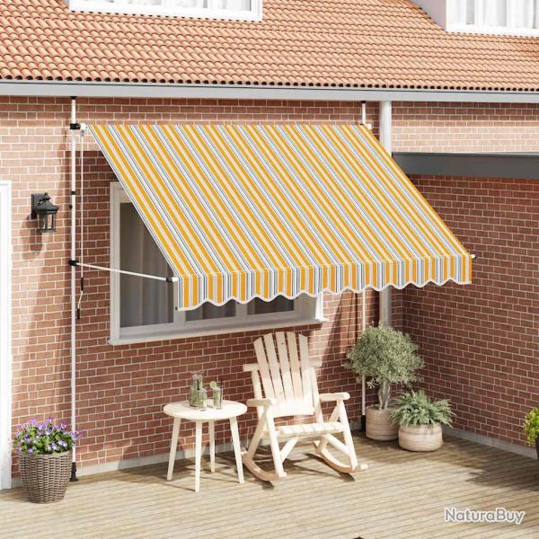 Auvent r�tractable manuel 300 cm Rayures jaunes et bleues