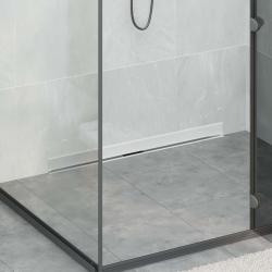Drain de Douche Mont&eacute; au Mur Argent&eacute; 90 cm Acier Inox 304