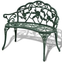 Banc de jardin 100 cm Aluminium coul&eacute; Vert