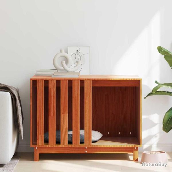 Maison pour Chiens Brun cire 100 x 70 x 70 cm Pin massif