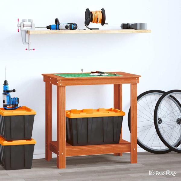 �tabli avec �tag�re Brun Cir� 80 x 50 x 80 cm Pin massif