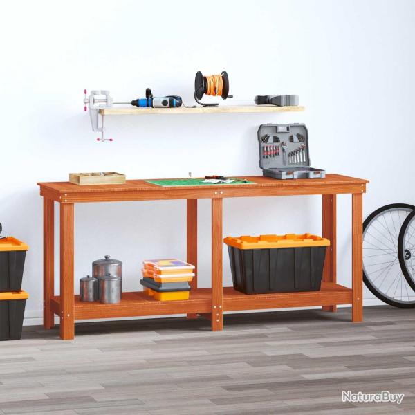 �tabli avec �tag�re Brun Cir� 180 x 50 x 80 cm Pin massif
