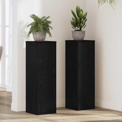 Support de Plante 2 pcs Ch&ecirc;ne noir 25 x 25 x 80 cm