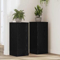 Support de Plante 2 pcs Ch&ecirc;ne noir 30 x 30 x 70 cm