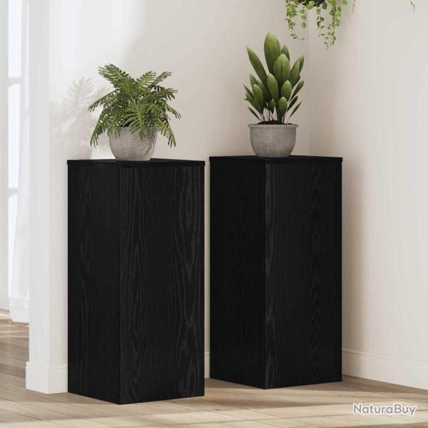 Support de Plante 2 pcs Ch�ne noir 30 x 30 x 70 cm