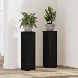 Support de Plante 2 pcs Ch&ecirc;ne noir 17 x 17 x 60 cm
