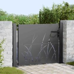 Porte de Jardin Noir 110 x 105 cm Acier peint par poudre