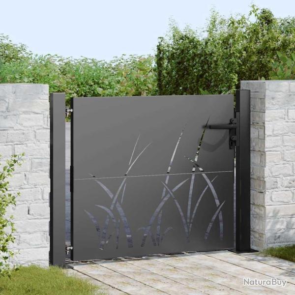 Porte de Jardin Noir 110 x 105 cm Acier peint par poudre