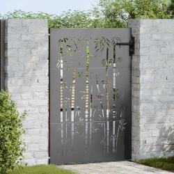 Porte de Jardin Noir 85 x 125 cm Acier peint par poudre