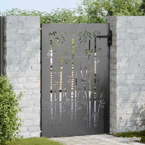 Porte de Jardin Noir 85 x 125 cm Acier peint par poudre