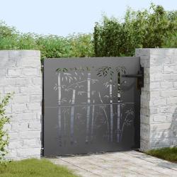 Porte de Jardin Noir 85 x 175 cm Acier peint par poudre