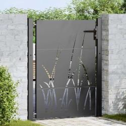 Porte de Jardin Noir 110 x 130 cm Acier peint par poudre