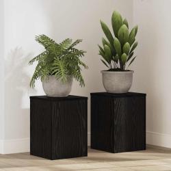 Support de Plante 2 pcs Ch&ecirc;ne noir 25 x 25 x 35 cm
