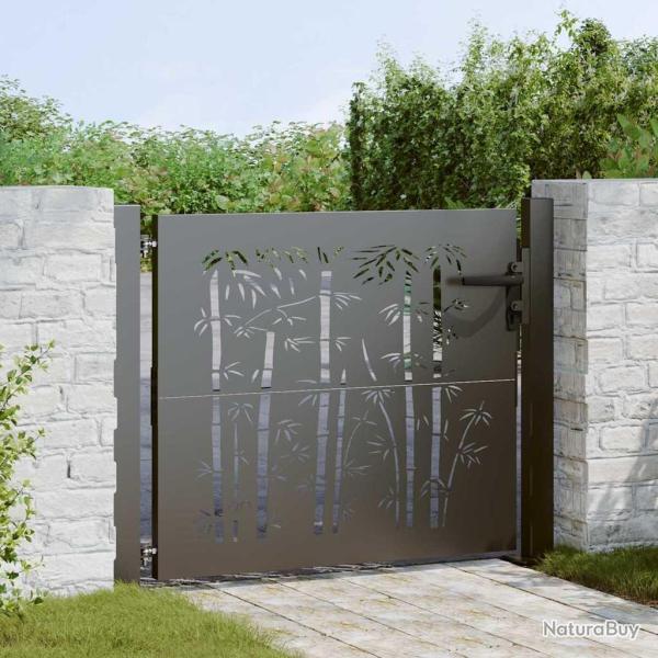 Porte de Jardin Noir 110 x 105 cm Acier enduit de poudre