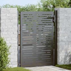 Porte de Jardin Noir 110 x 155 cm Acier enduit de poudre