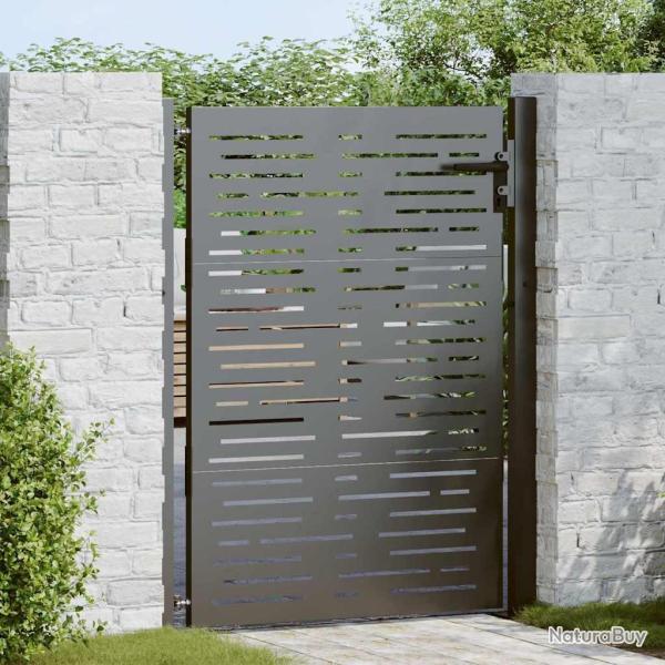 Porte de Jardin Noir 110 x 155 cm Acier enduit de poudre