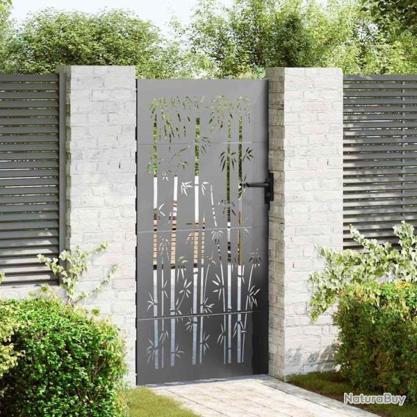 Porte de Jardin Noir 85 x 200 cm Acier peint par poudre