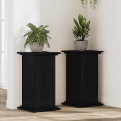Support de Plante Ch&ecirc;ne noir 33 x 33 x 60 cm Bois d'ing&eacute;nierie