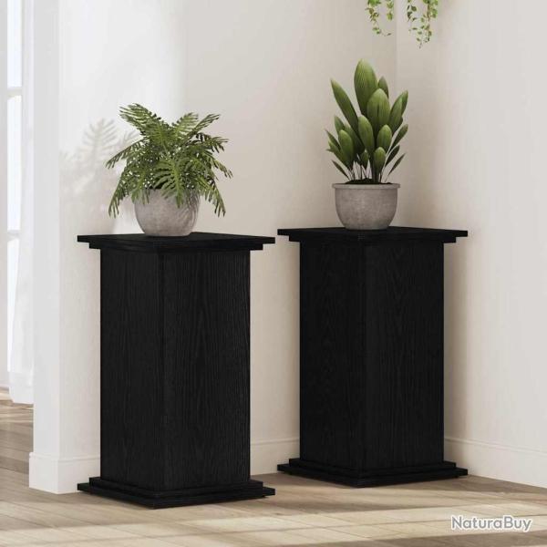 Support de Plante Ch�ne noir 33 x 33 x 60 cm Bois d'ing�nierie