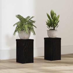 Support de Plante 2 pcs Ch&ecirc;ne noir 10 x 10 x 18 cm
