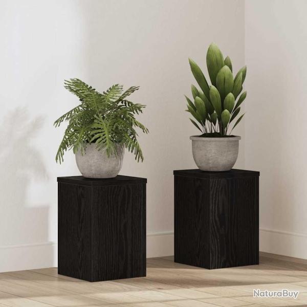 Support de Plante 2 pcs Ch�ne noir 20 x 20 x 30 cm