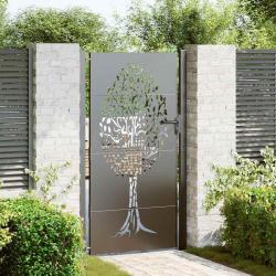 Porte de Jardin Noir 110 x 205 cm Acier peint par poudre