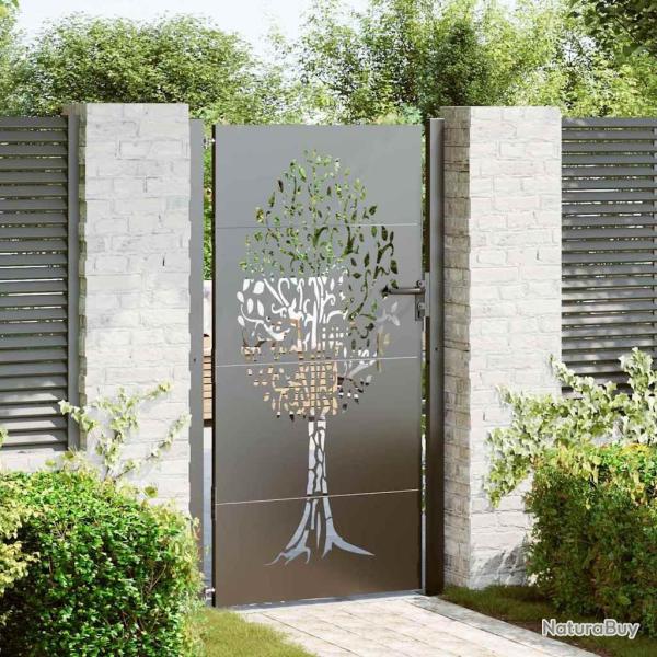 Porte de Jardin Noir 110 x 205 cm Acier peint par poudre