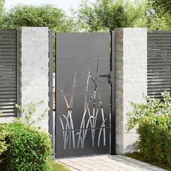 Porte de Jardin Noir 110 x 180 cm Acier peint par poudre
