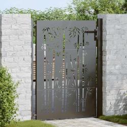 Porte de Jardin Noir 110 x 130 cm Acier enduit de poudre