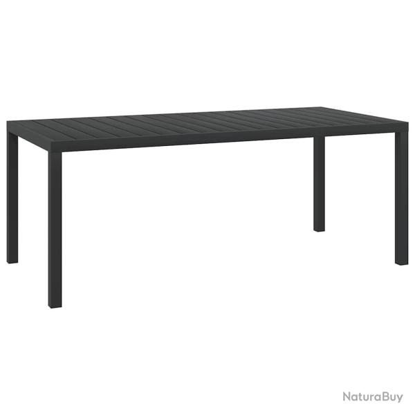 Table de jardin Noir 185 x 90 x 74 cm Aluminium et WPC