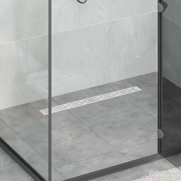 Drain de Douche avec Design Lin�aire Argent� 80 cm