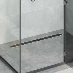 Drain de Douche avec Couverture en Verre Noir 100 cm