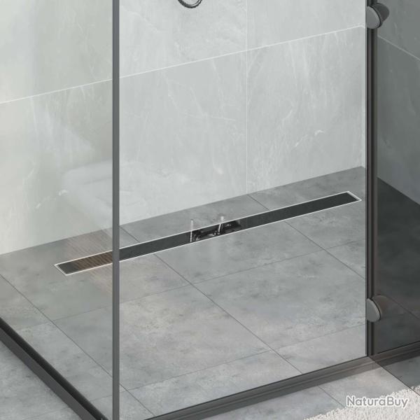 Drain de Douche avec Couverture en Verre Noir 90 cm