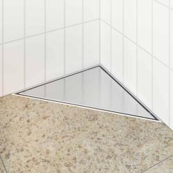 Drain de douche triangle 2 en 1 Argent&eacute; 32 x 32 x 7,5 cm