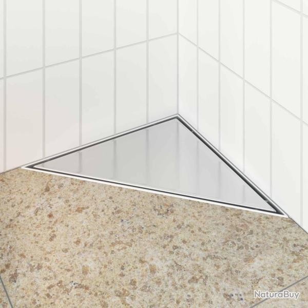 Drain de douche triangle 2 en 1 Argent� 32 x 32 x 7,5 cm